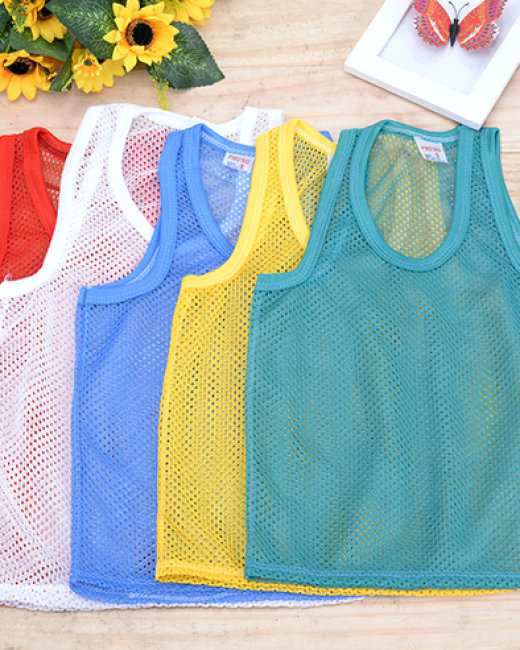 Set of 10 PCs 4-18kg colorful mesh tank tops for boys-children's fashion
