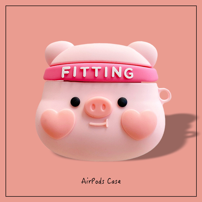 Vỏ Bọc Tai Nghe Case AirPods 1/2/Pro/Pro 2 Vỏ Bọc Ốp Bảo Vệ Dẻo Silicon Heo Fitting - Mario Shop