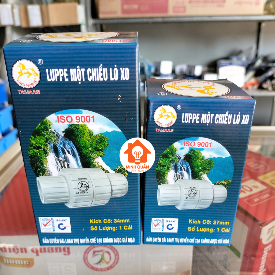 Luppe 1 chiều, van 1 chiều lò xo phi 27mm, phi 34mm TAIJAAN