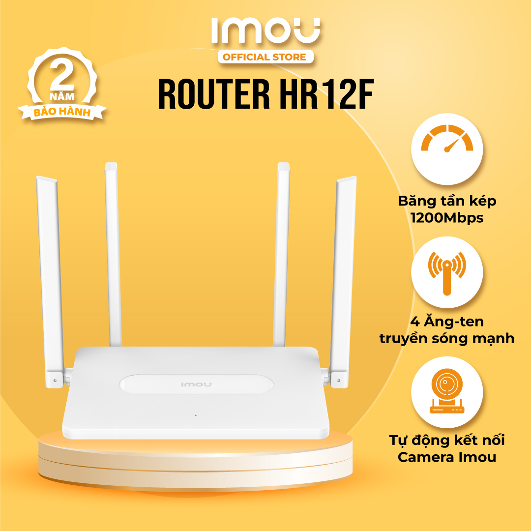 Bộ phát Wifi Imou HR12F bằng tần kép chuẩn AC 1200Mpbs I Bảo hành chính hãng