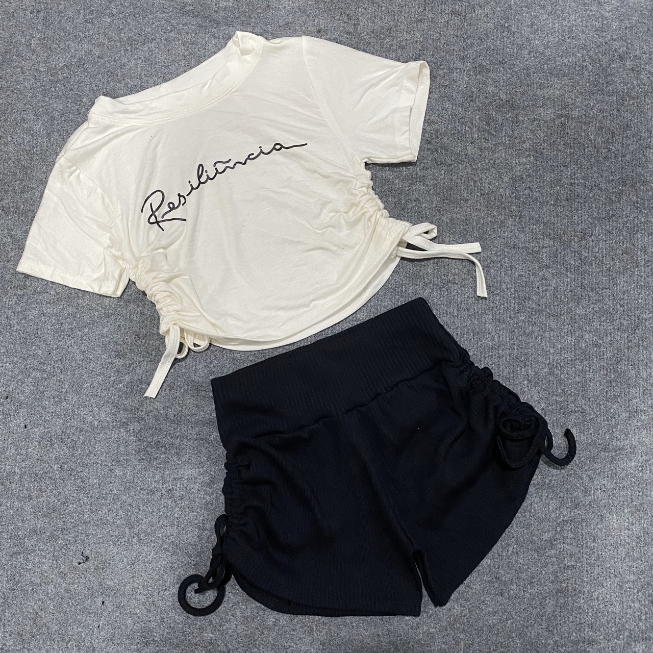 [ SALE SỐC] PC-Set đùi thể thao- set áo thun rút dây 2 bên Res quần đùi rút dây tập gym
