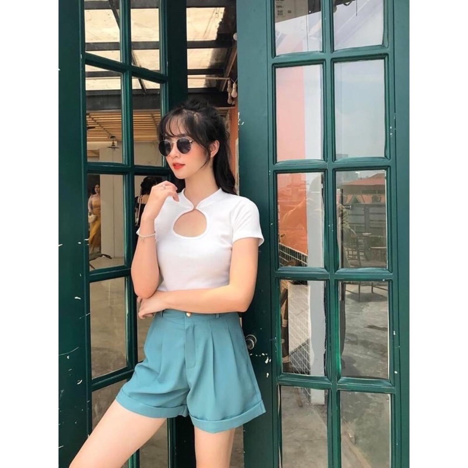 Quần Short nữ gập gấu