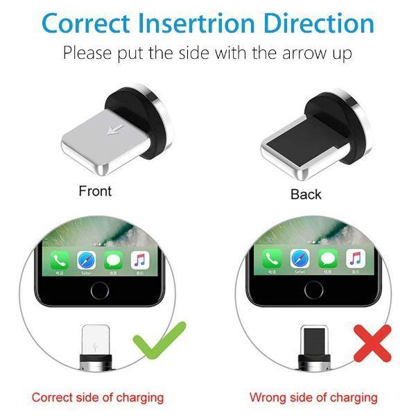 Cáp sạc nam châm 2M và 3 đầu nam châm (Type-C Android Iphone)