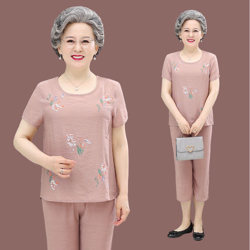 Đồ bộ trung niên nữ cho bà cho mẹ, quần áo cho người già, bộ đũi cho bà