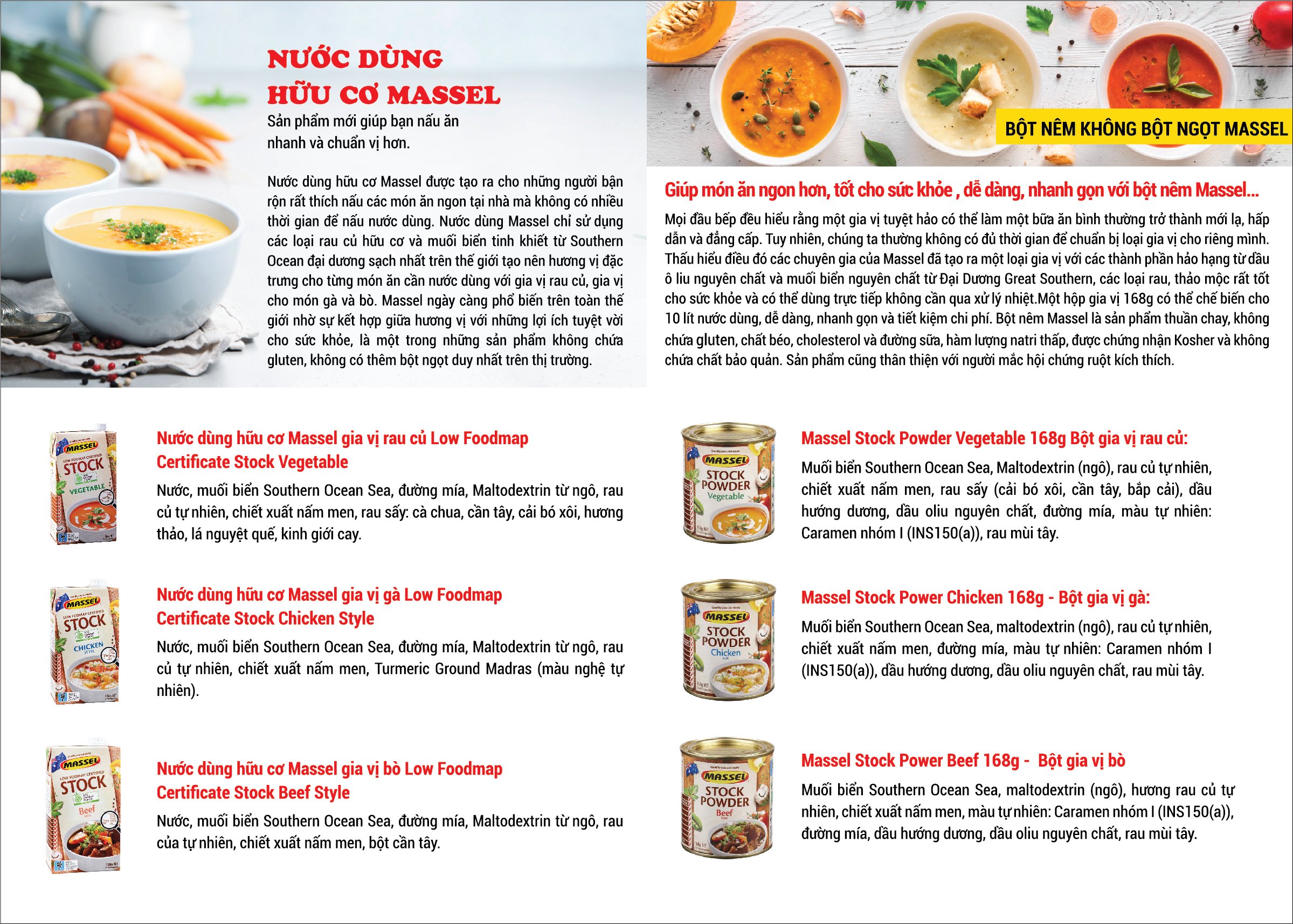 Hạt nêm Massel gia vị món gà không chứa bột ngọt, không đột biến gen, không chất bảo quản phù hợp cho bé ăn dặm ăn chay hay chế độ an healthy