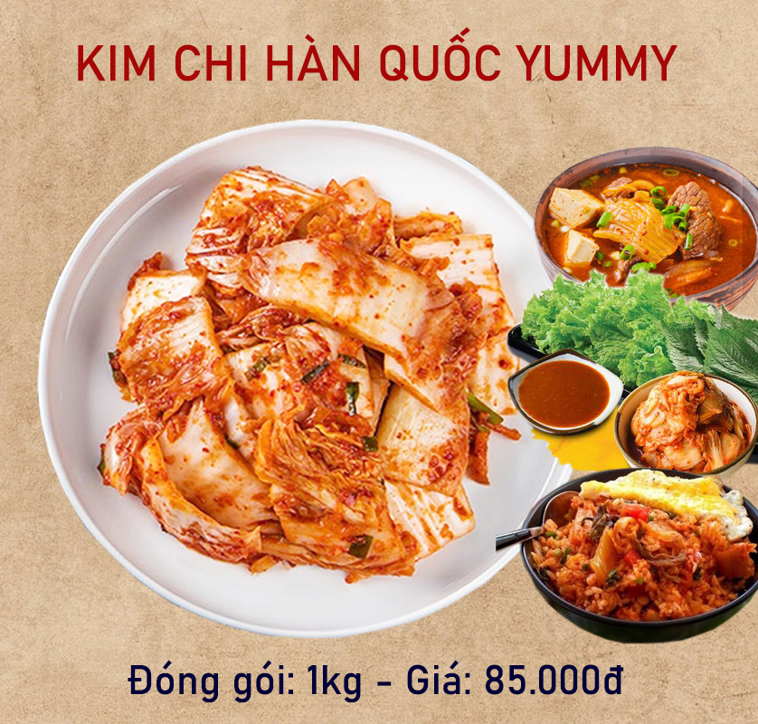 1 kg Kim chi cải thảo Hàn Quốc lên men với bột ớt từ Hàn loại ngon