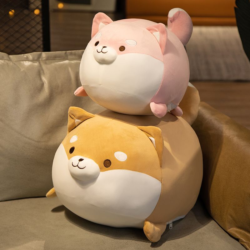 Búp bê corgi dễ thương shiba inu đồ chơi sang trọng búp bê chó con búp bê búp bê gối ôm trên giường trái tim cô gái quà sinh nhật