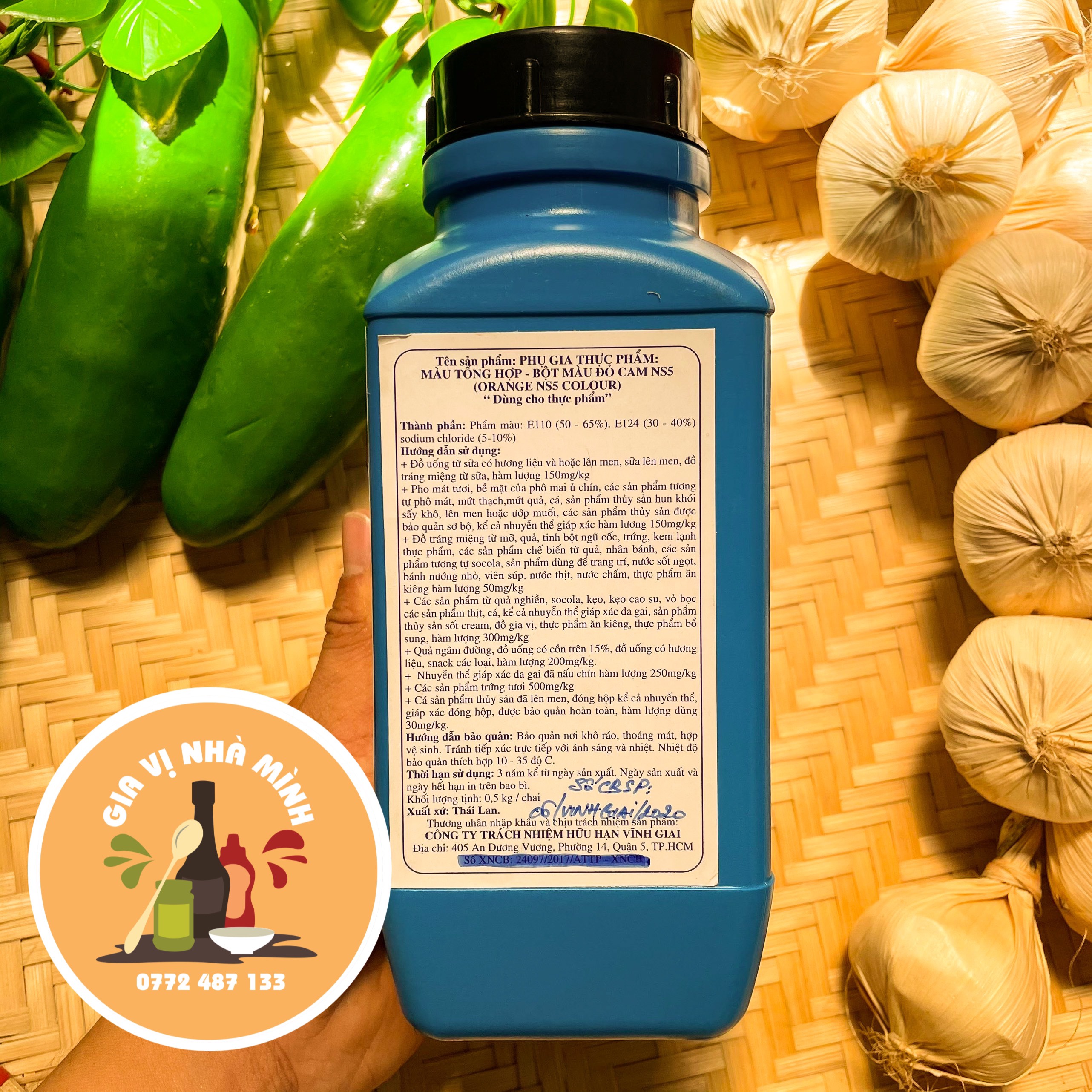 BỘT MÀU ĐỎ CAM THÁI LAN ( MÀU GẠCH TÔM )-500GR