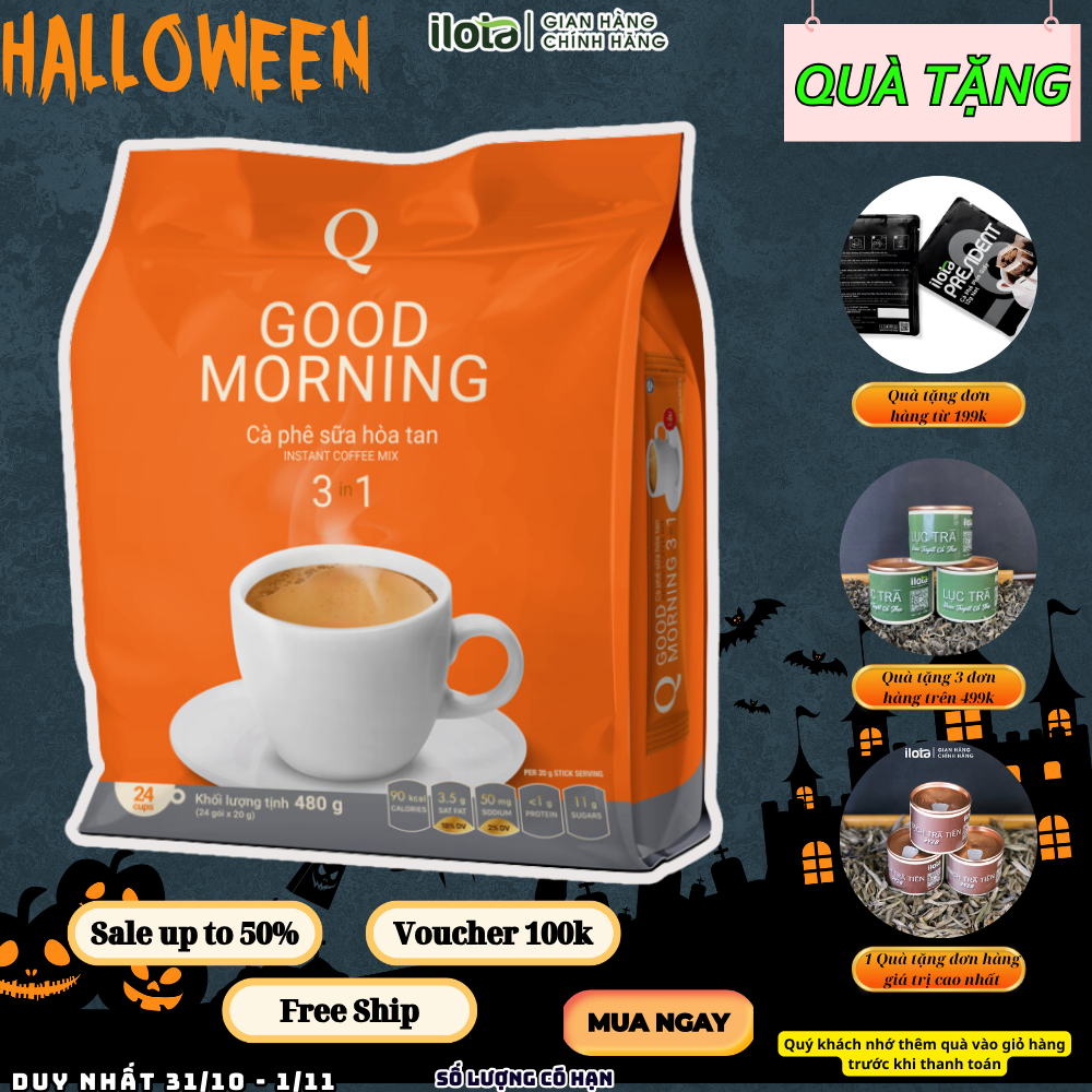 Cà phê sữa Goodmorning hòa tan (Bịch 24 gói) - Trần Quang