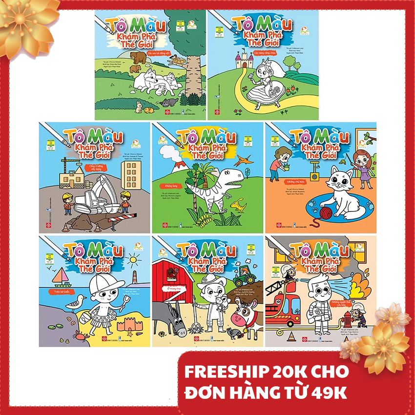 Sách - Tô màu khám phá thế giới - Combo 8 cuốn cho bé từ 3 đến 9 tuổi