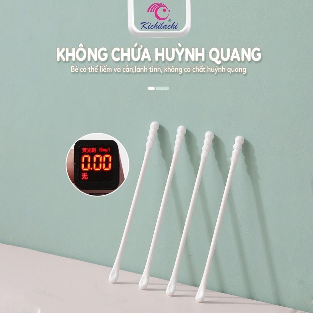 Tăm bông sơ sinh Kichi thân giấy 200 que