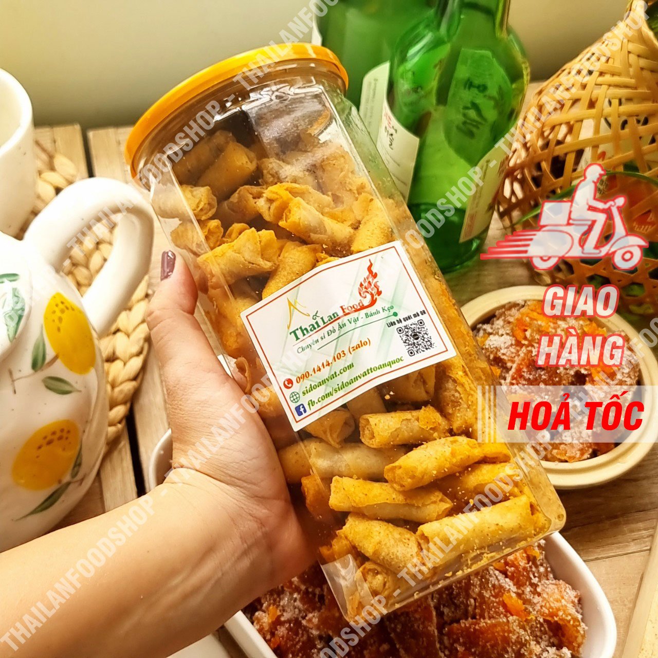 Chả Giò Tôm Mini Sấy Giòn Ăn Liền - Lon 400gr