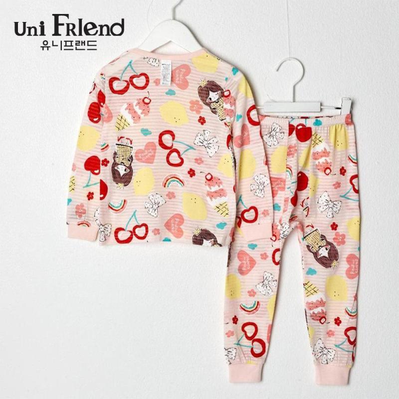 Nơi bán Đồ bộ mặc nhà bé gái Unifriend thun dài họa tiết hoạt hình U9SSTD17