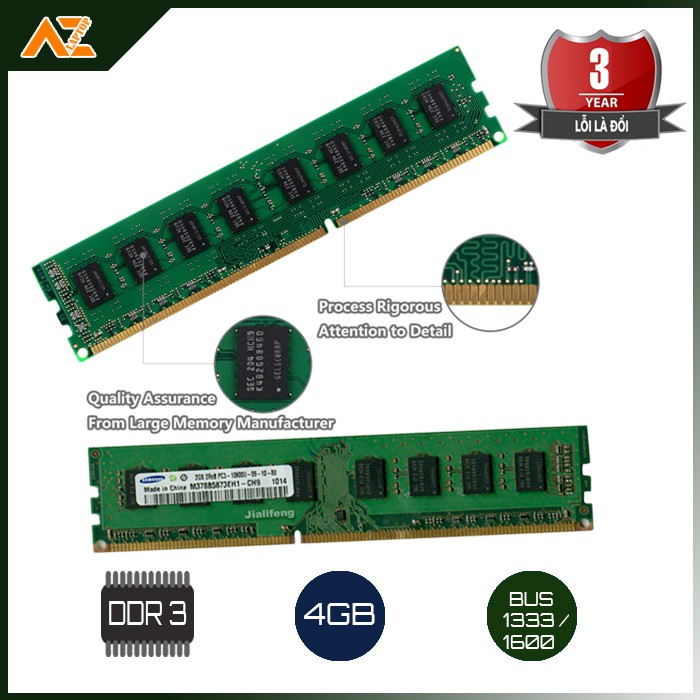 [HCM]Ram PC DDR3 4GB BUS 1333/1600 (Bảo Hành 36 Tháng)