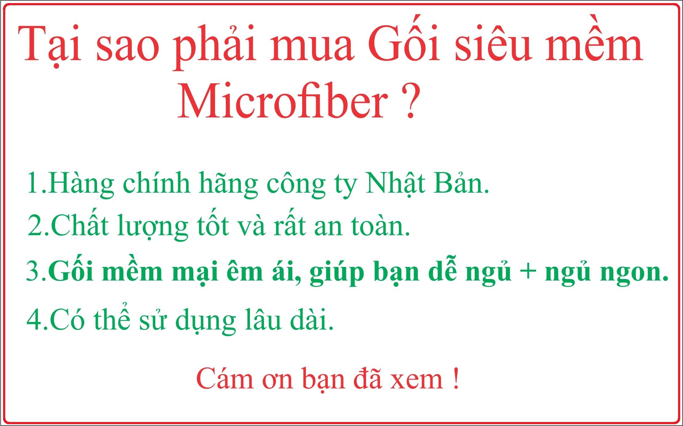 [HCM]Gối nằm microfiber laube siêu mềm kháng khuẩn 50x70cm