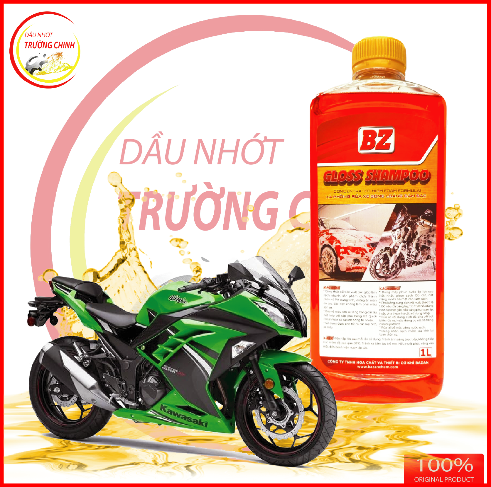 Nước rửa Xe BZ Gloss Shampoo đặm đặc 1L
