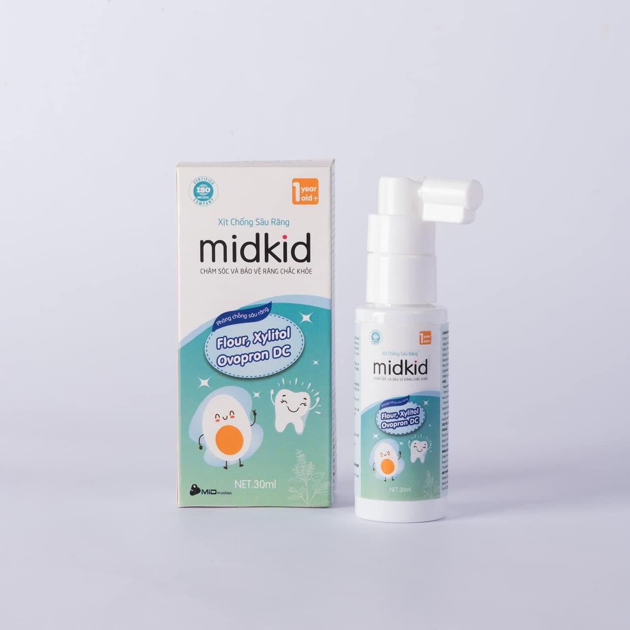 Xịt chống sâu răng Midkid cho bé - Cho bé hàm răng chắc khỏe