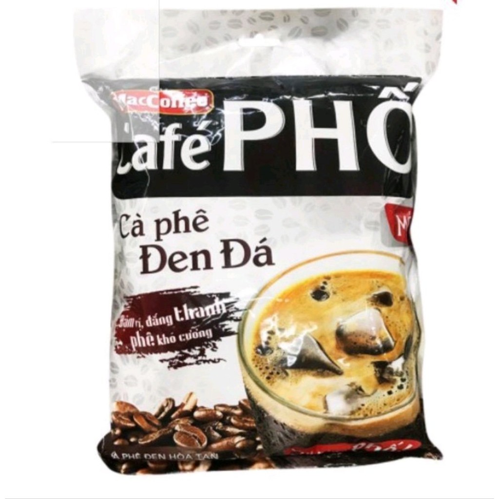 (Túi Lớn) Cà phê phố đen đá bịch ( 50 gói * 16g)