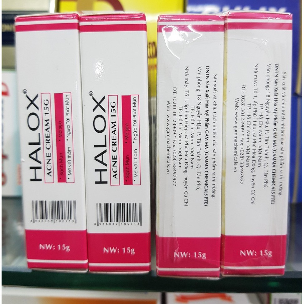 kem trị mụn , mờ thâm HALOX tube 15gr