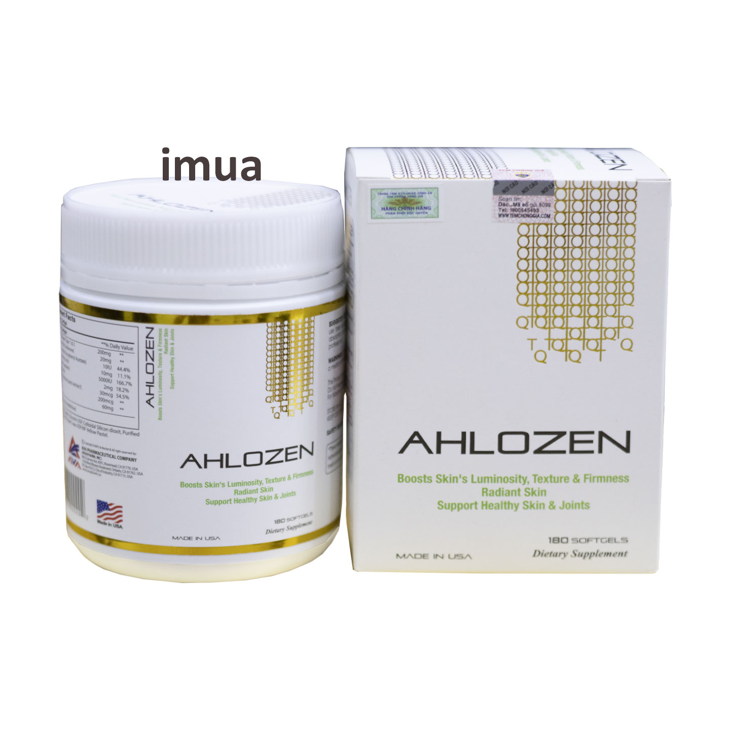 Viên Collagen AEC Gold 12000mg Ahlozen Cao Cấp Từ Mỹ 90 - 180 viên