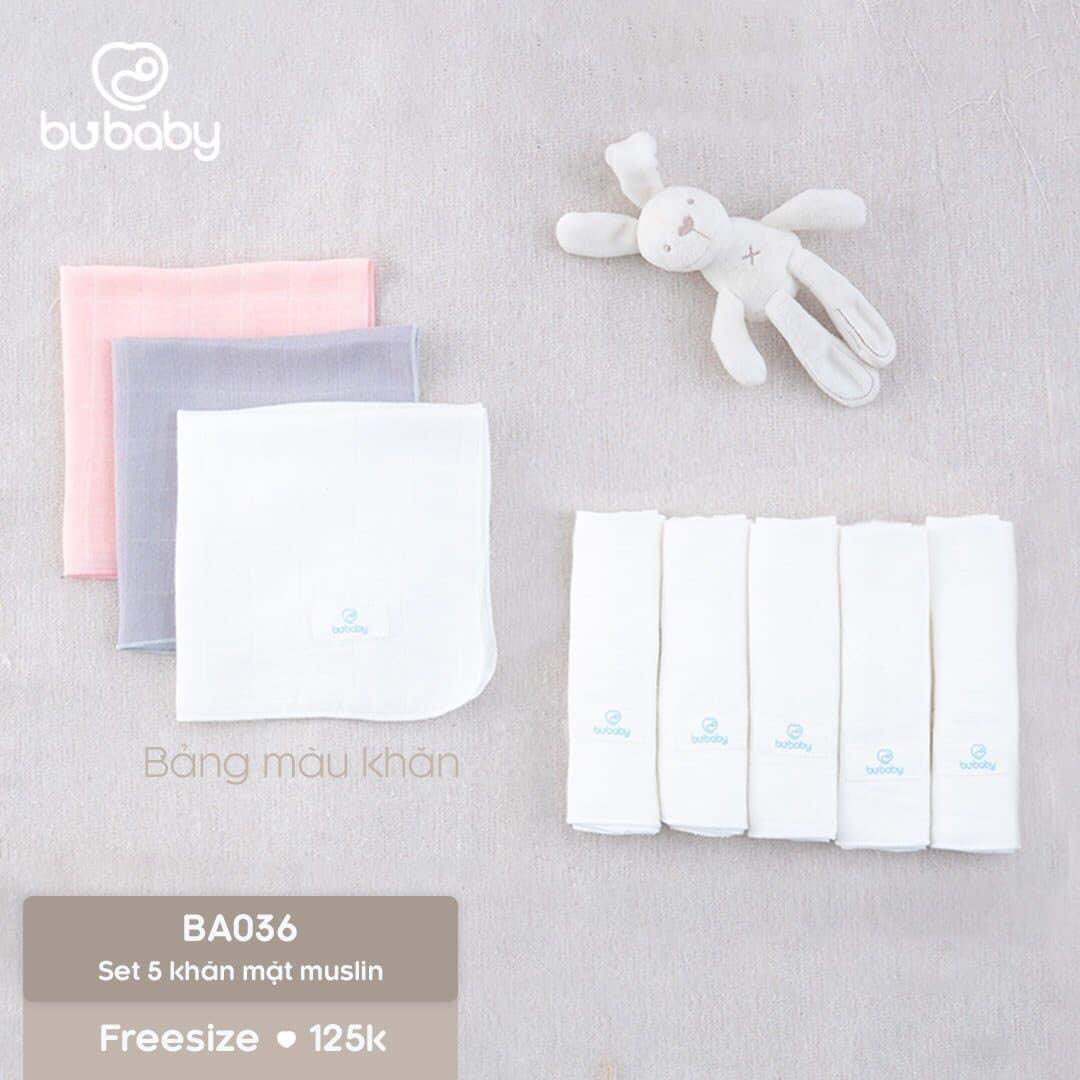 Set 5 khăn mặt Muslin trẻ em Bu