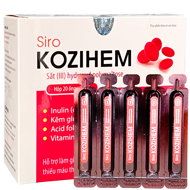 Siro Kozihem, giúp bổ sung sắt, acid folic cho phụ nữ mang thai, thiếu máu
