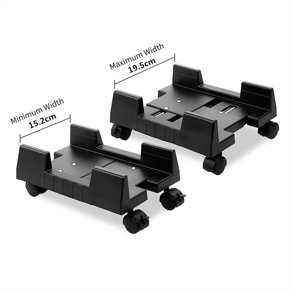 Arealer Giá Để Sàn Máy Tính Để Bàn Di Động Bánh Xe Lăn Giá Đỡ Tháp PC Có Thể Điều Chỉnh Độ Rộng (Màu Đen)