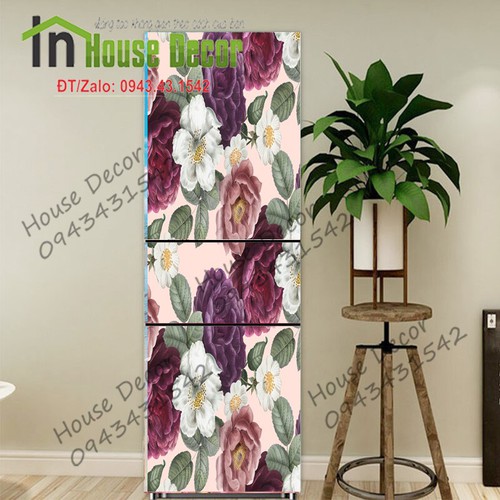 Decal dán trang trí tủ lạnh hoa hồng - TL84