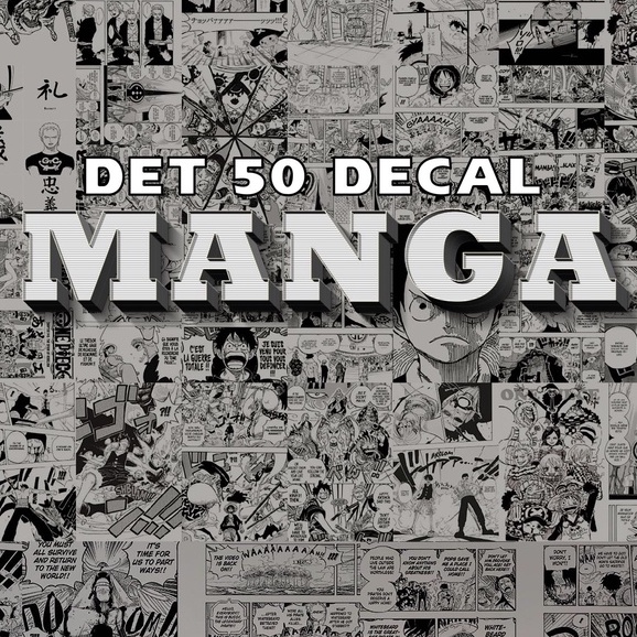 Set 24, 50 tấm decal dán tường Anime, Decal decor phòng ngủ, trang ...