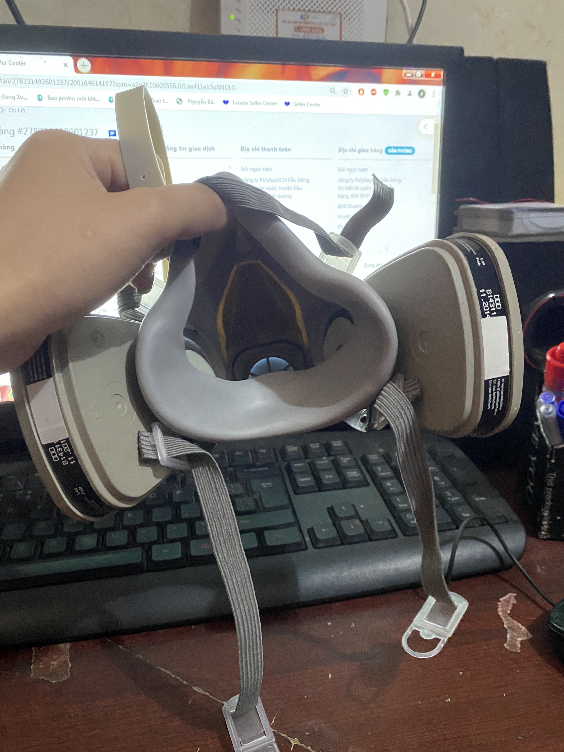 mặt nạ phòng độc 3m 6200 kèm phin lọc