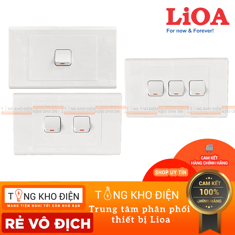Mặt 1,2,3 hạt công tắc LiOA (âm tường + lắp nổi)