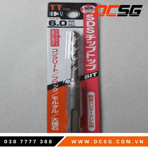 Mũi khoan bê tông 6.0x110mm chuôi gài SDS Plus Unika TT6.0x110