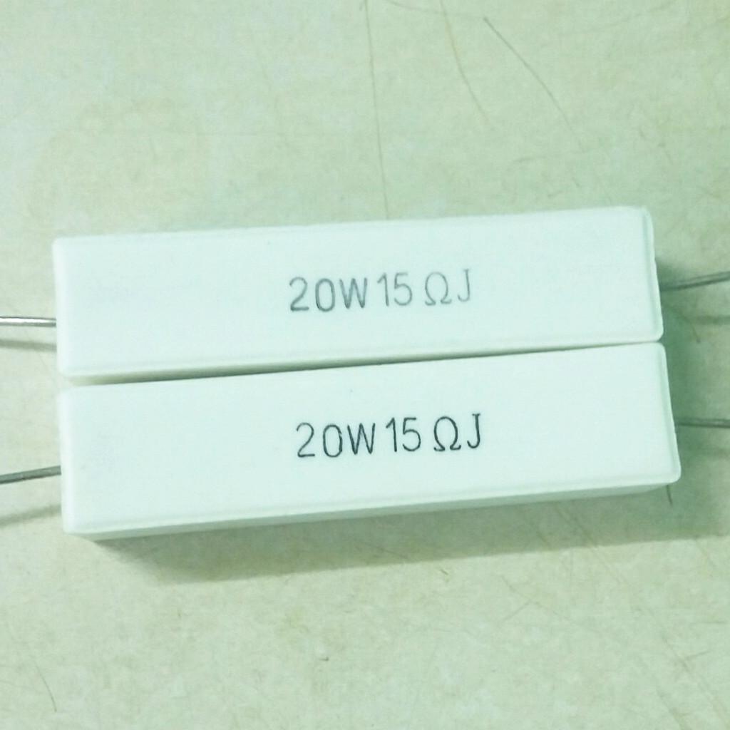 Điện trở sứ 20W15OHM 2 cái.