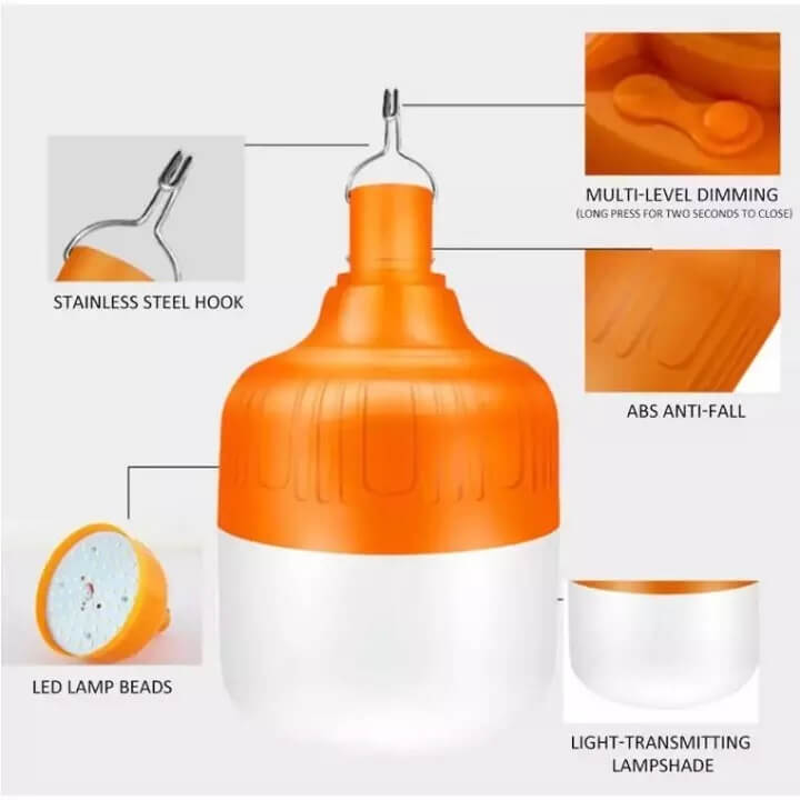 Bóng Đèn Tích Điện LED Thông Minh, Sạc USB