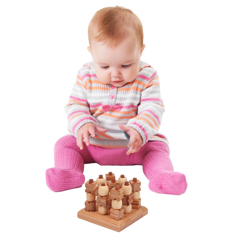 Bộ Đồ Chơi Cờ Tic-Tac-Toe 3d Bằng Gỗ Cho Bé