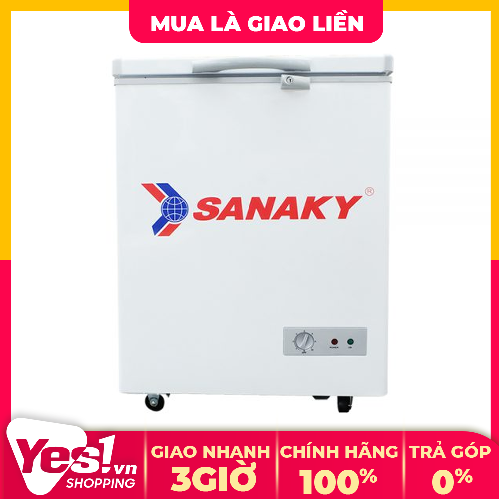 Tủ đông Sanaky VH-150HY2 - Dung tích 100 lít - 1 ngăn 1 cánh - Bảo hành chính hãng  - Voucher 10% lên đến 800K