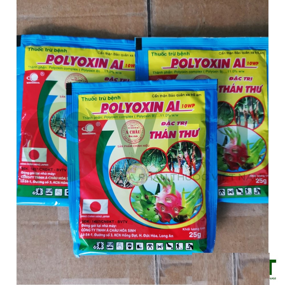 Thuốc trừ bệnh cây Polyoxin 10WP 25g trừ bệnh vàng lá cháy lá thán thư