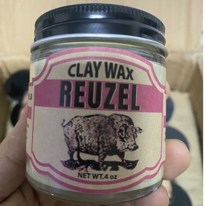 Sáp vuốt tóc nam reuzel thủy tinh lợn hồng clay wax