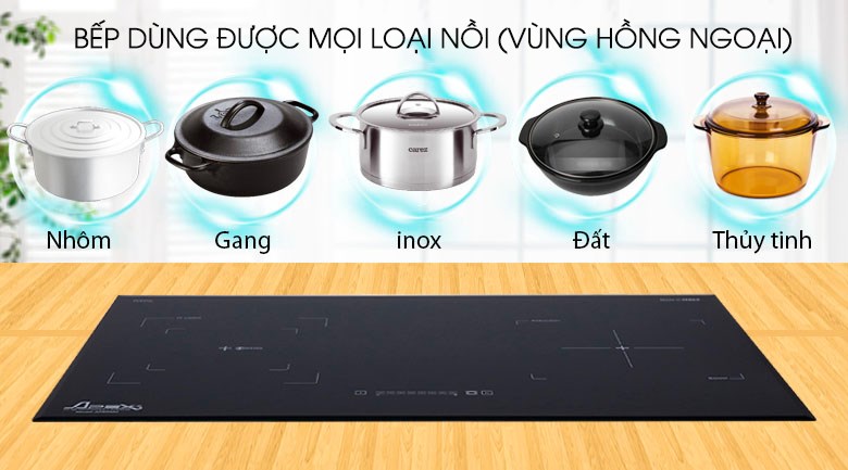Bếp đôi điện từ hồng ngoại apex apb9982