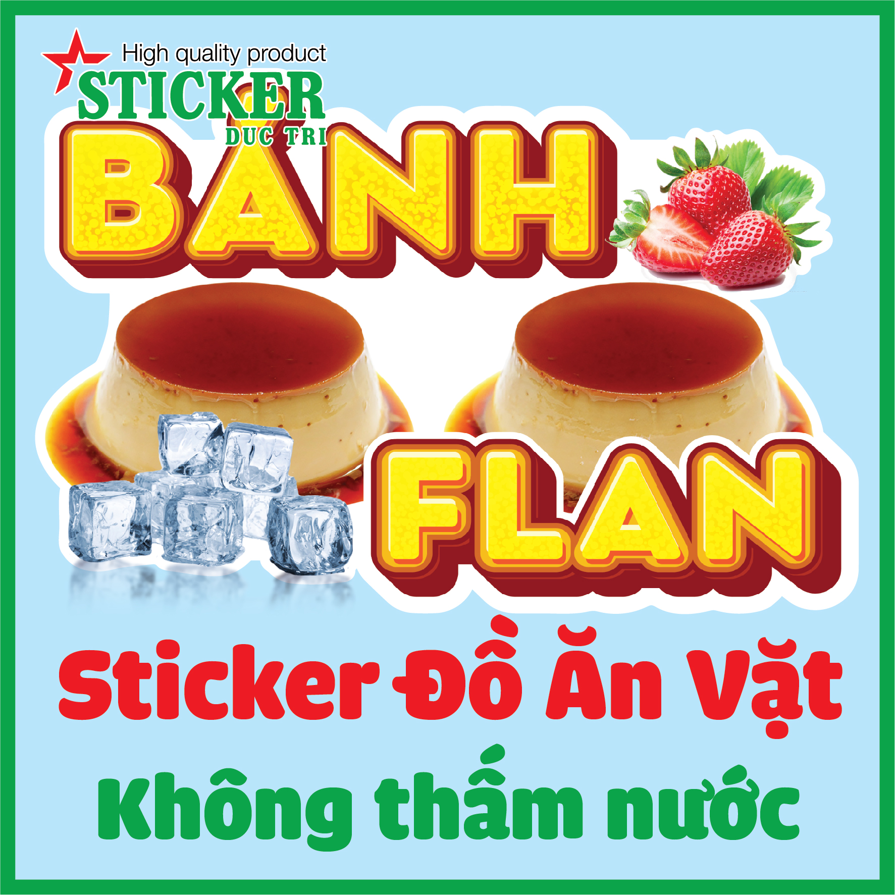 🔥🔥🔥 miếng dán bánh flan dùng trang trí quán,tủ kính, xe bán hàng...