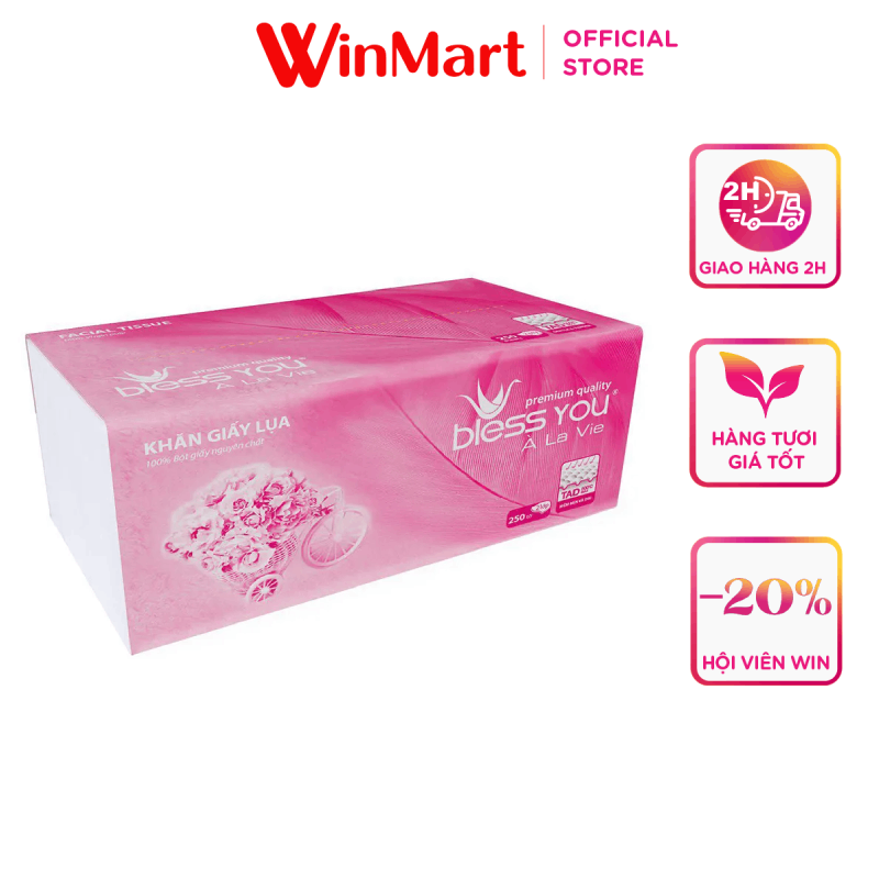 [Siêu thị WinMart] - Giấy ăn Bless you Softpack 2 lớp gói 20*20cm