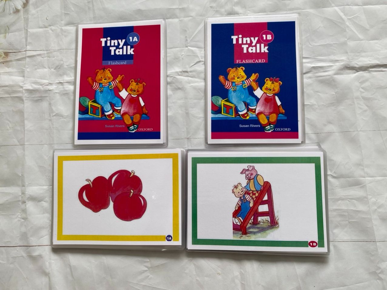 Combo trọn bộ Flashcard Tiny Talk 1A-1B -2A-2B-3A-3B ( Kích thước A5, thiết kế hai mặt, ép plastic bền đẹp)