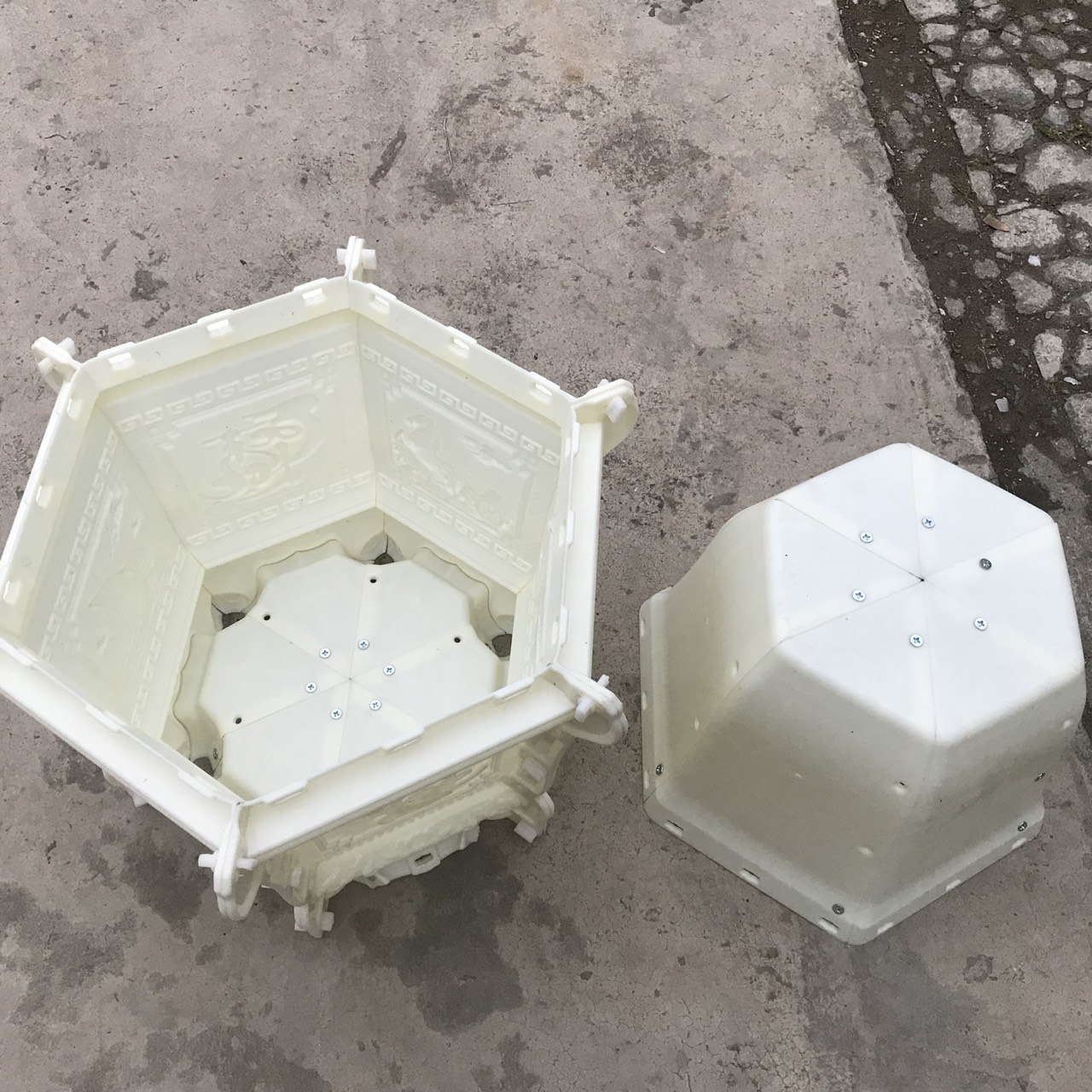 Khuôn chậu lục giác 48 chân liền đổ đáy