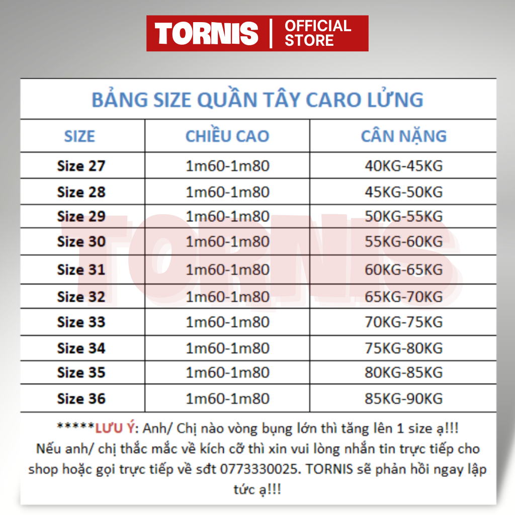 Quần Tây Caro Lửng