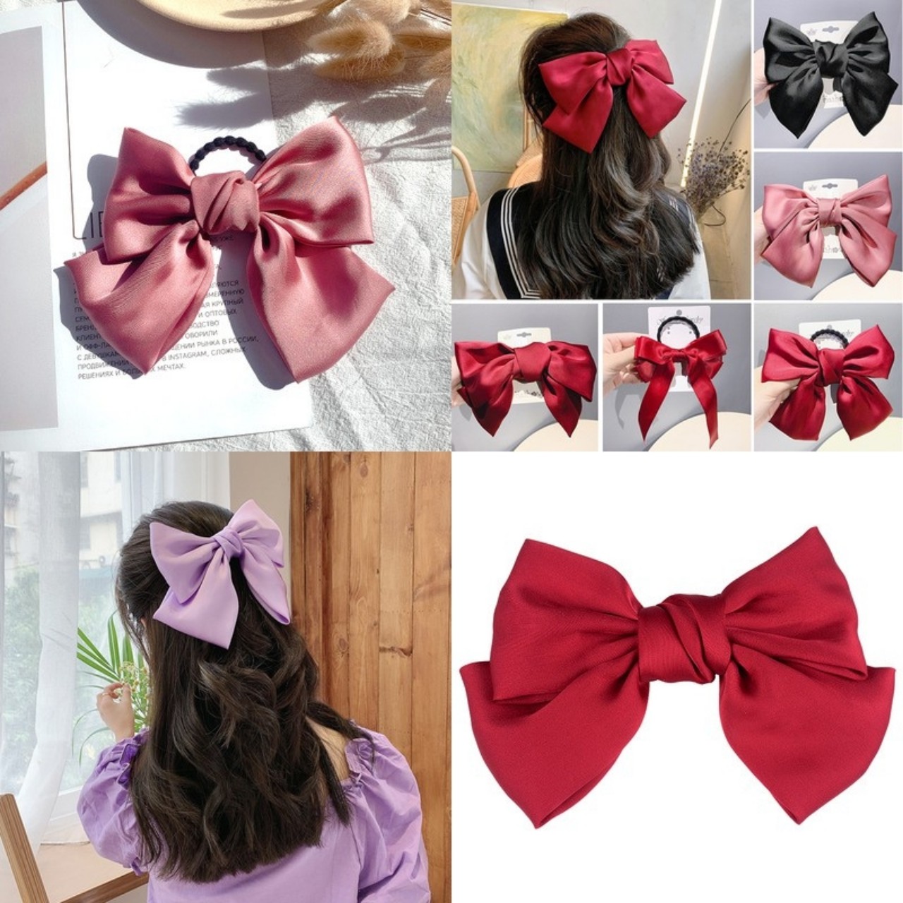 [HCM]Kẹp tóc nơ lụa Hàn Quốc cho nữ bản đẹp xịn - Selenshop