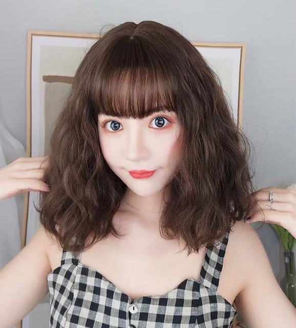 Tóc giả cả đầu ❤️FREESHIP❤️ Tóc giả cả đầu xù lỡ 35cm