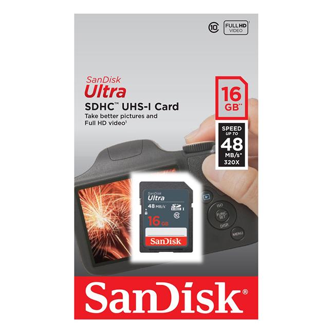 Thẻ nhớ SD Sandisk Ultra 16GB 48MB/s class 10 (1)