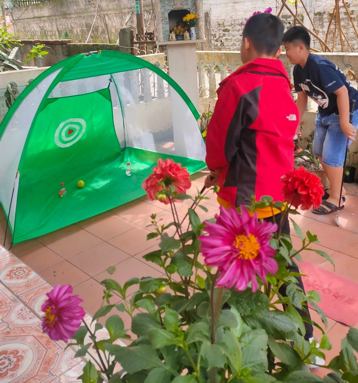 Lưới lều tập golf màu ngang 2m cao 1.4m