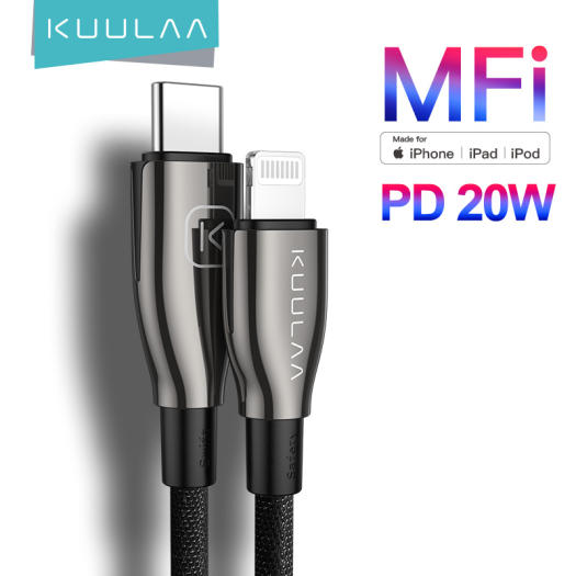 Cáp sạc nhanh Kuulaa MFI C-L bện dù