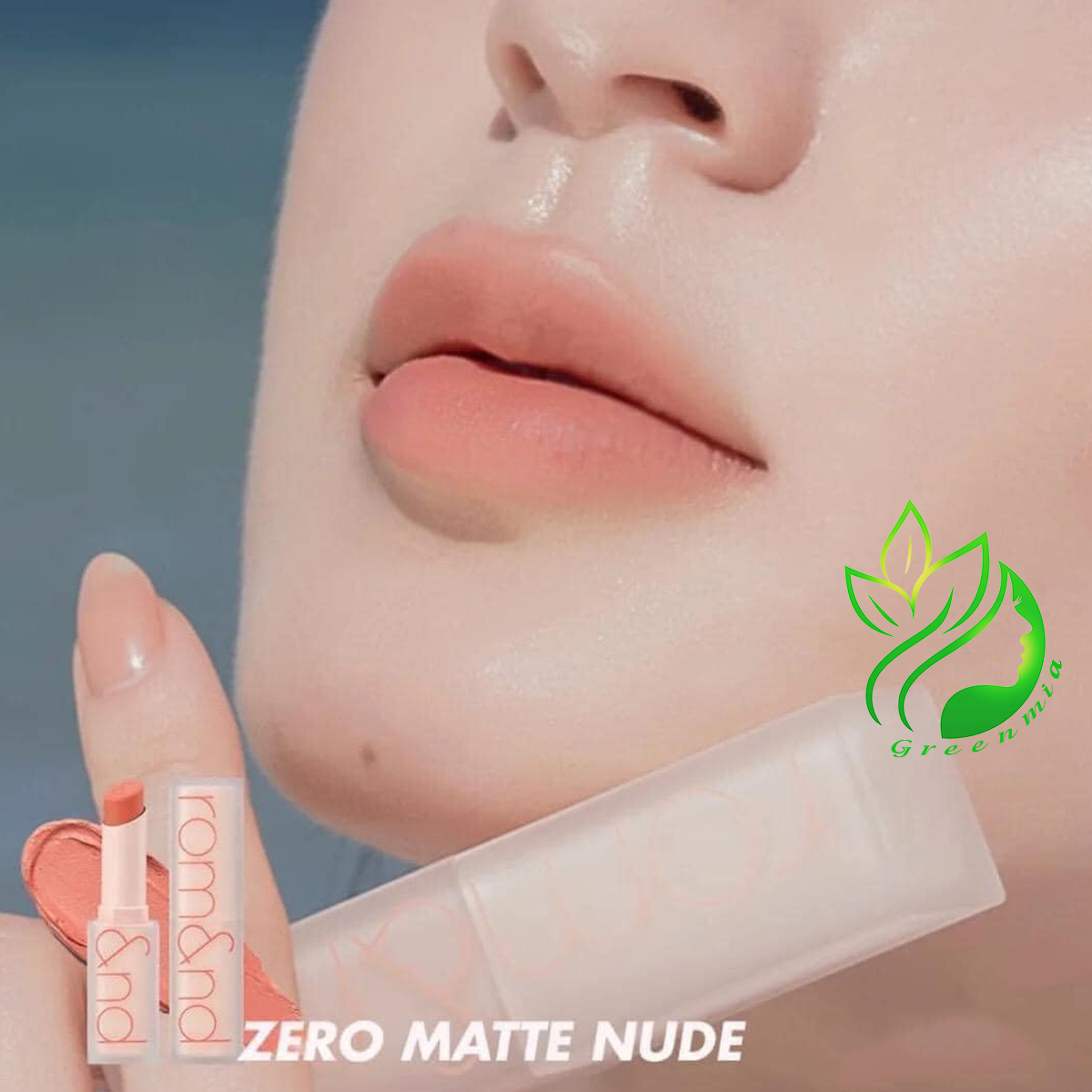 Son Thỏi Romand Zero Matte Lipstick Son Lì Mịn Màu 09 Shell Nude Cam Sữa Nude Chính Hãng